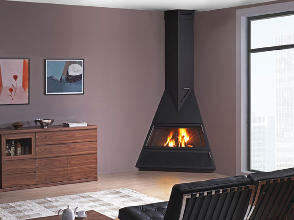 Corner fireplace