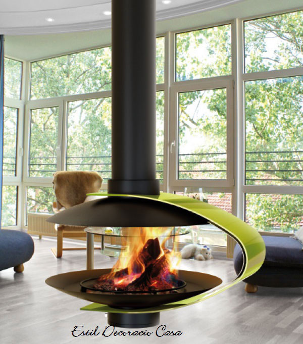 Cheminée foyer de face à gaz avec un feu ouvert, cheminée gaz naturel Cheminée désign Ouverte