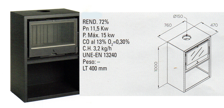 poêle bois de face LL1150